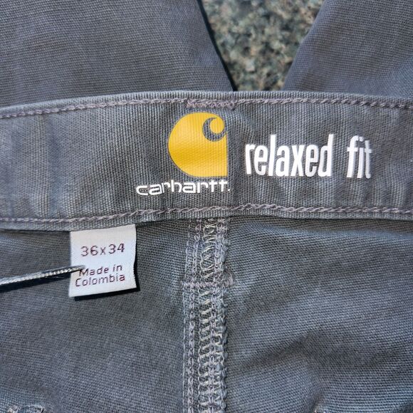 Carhartt Relaxed Fit Gray Pants Men's Size 36 x 34 Cotton Elastane - Picture 8 of 13